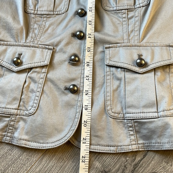 WHBM Gray  Military Jacket with pewter buttons - Picture 7 of 10